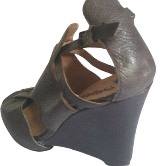 FarylRobin for Anthropologie peep toes cut out wedge heels sandals - Picture 4 of 7